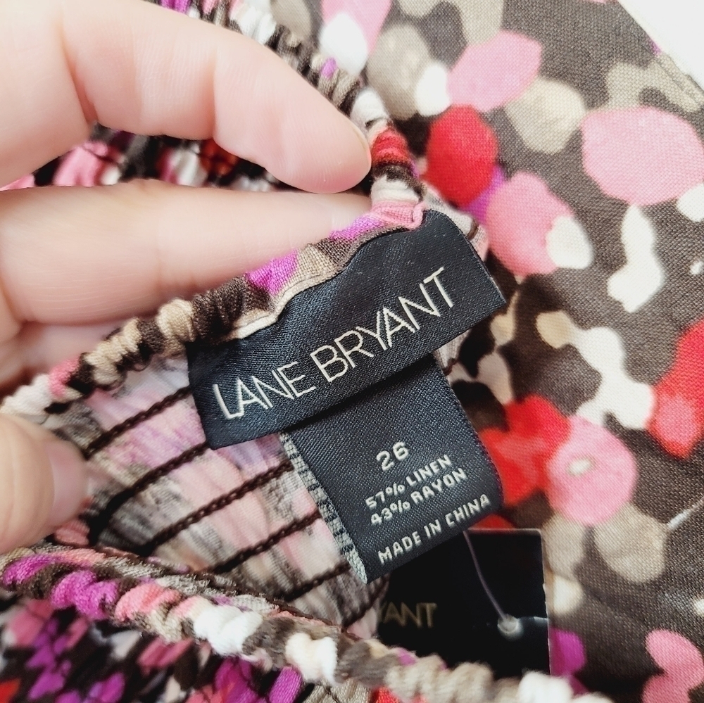 LANE BRYANT FLORAL LINEN SUNDRESS, SZ 26 - Picture 10 of 10
